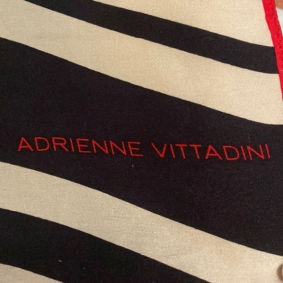 Adriana Valentina Red, navy blue, white square scarf. - Picture 2 of 3